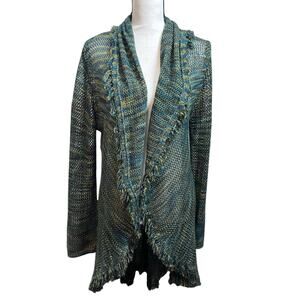 Studio JPR XL Open Knit Cardigan Fringe Drapped Open Front Boho